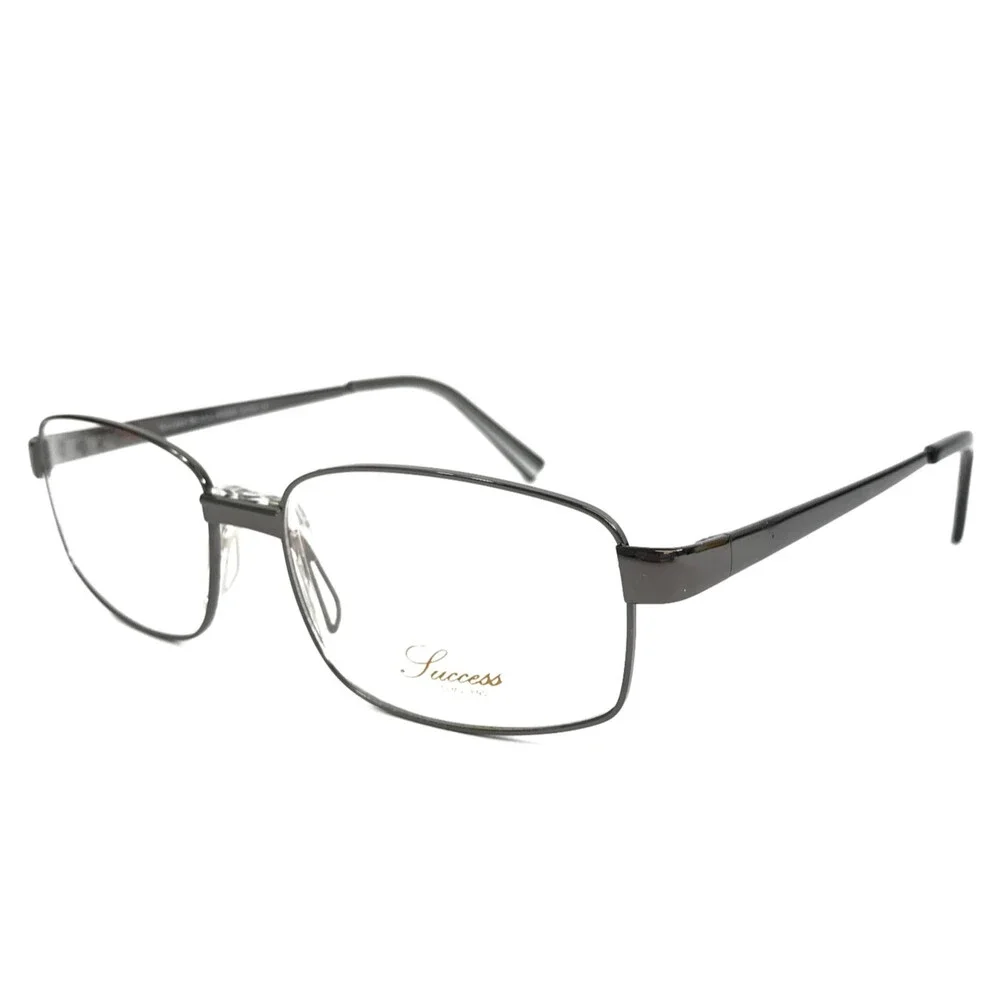 Success Eyeglasses Frames SS-353 Gunmetal Gray Rectangle Wire Rim 56-16-145